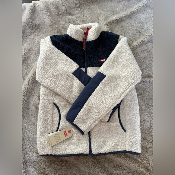 Levi’s Colorblock Sherpa Jacket Big Boys Sz L 12-13 yrs NWT full zip pockets - Picture 16 of 16